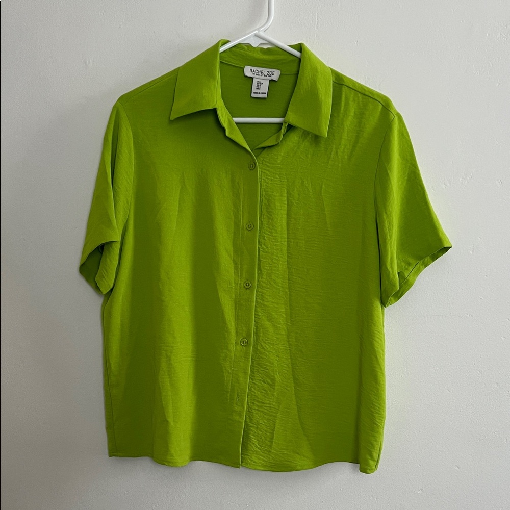 Rachel Zoe Vibrant Green Button Down Shirt